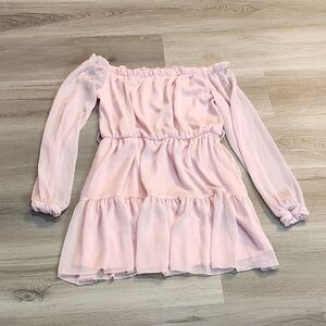 **5/$25** Forever 21 Pink Off Shoulder Flowy Mini Dress